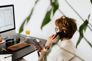 Woman Multitasking